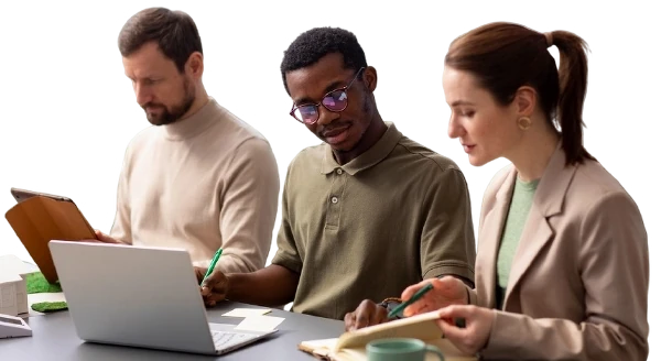 Remote team working together